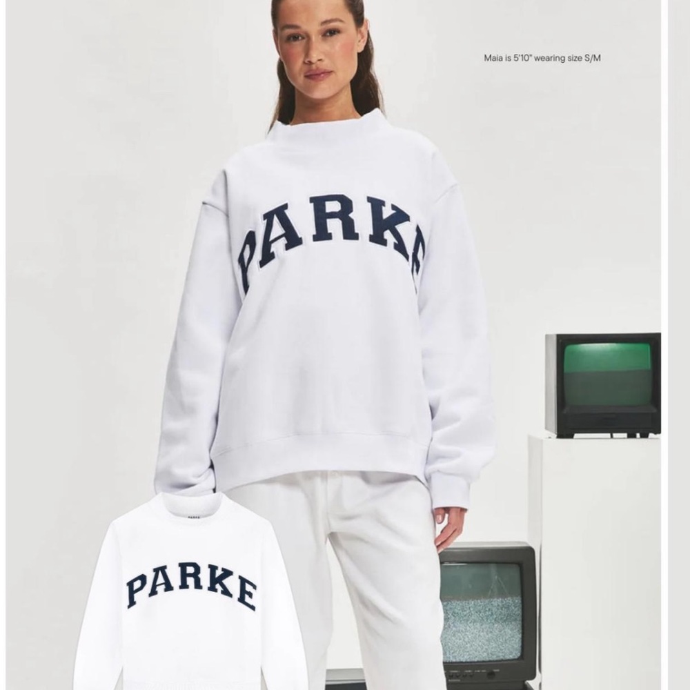 Parke White and Navy Mockneck